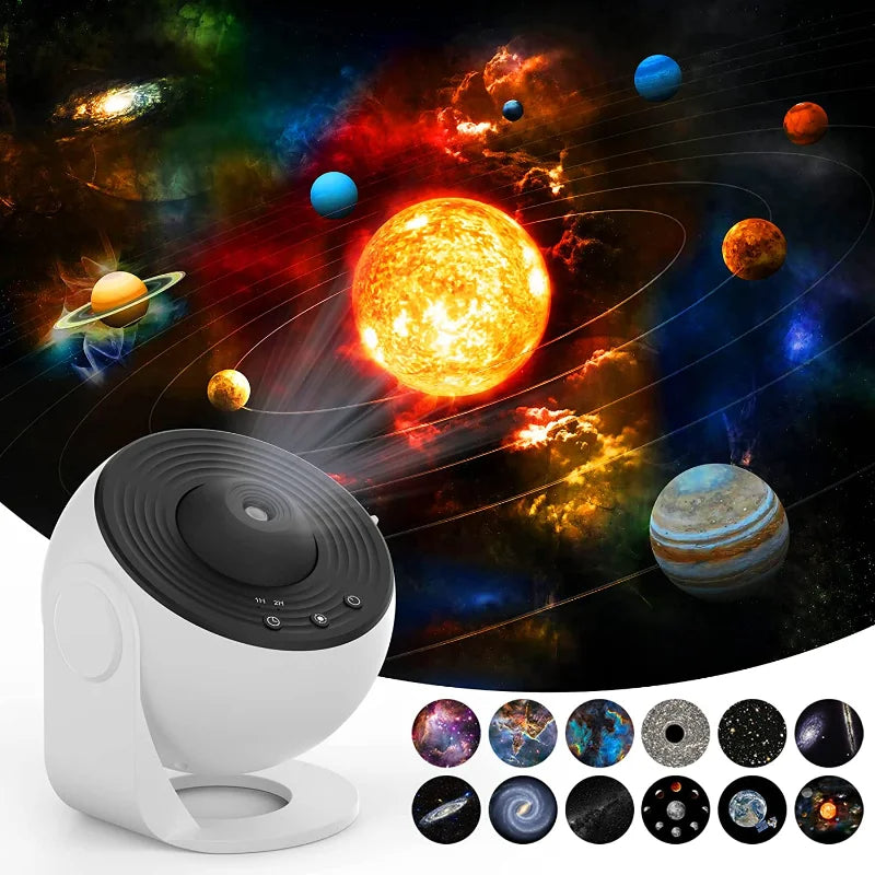 Galaxy Star Projector Night Light – 360° Rotation LED Lamp with Remote