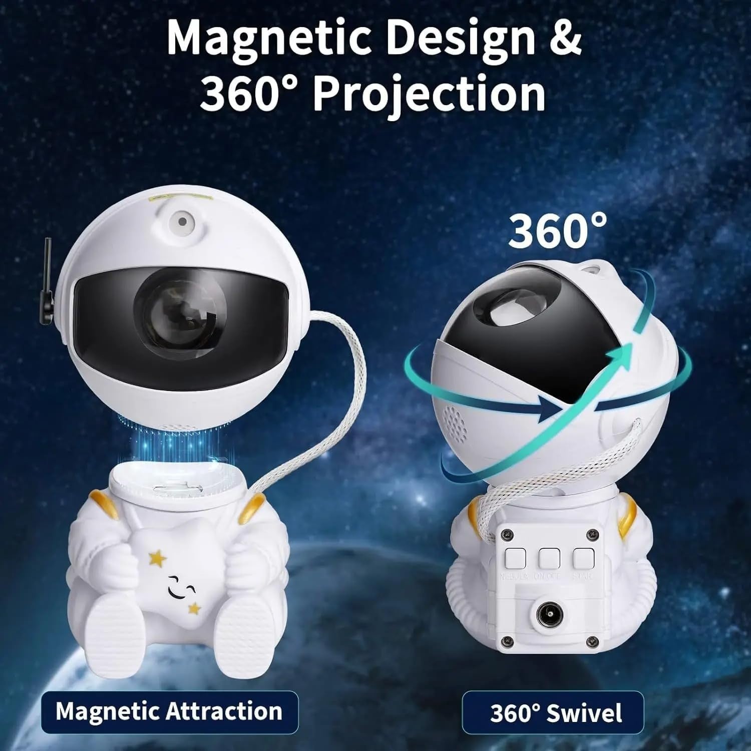 Astronaut Galaxy Projector – 360° Star Night Lamp
