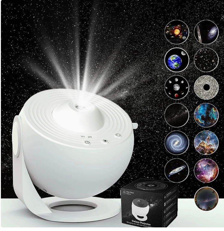 Galaxy Star Projector Night Light – 360° Rotation LED Lamp with Remote